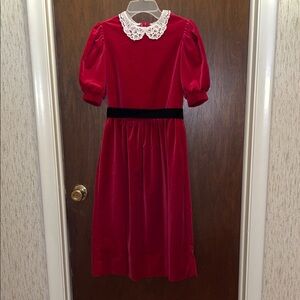 The Children’s Hour” by Jan Briggs girls’ size 14 red/black velvet holiday dress